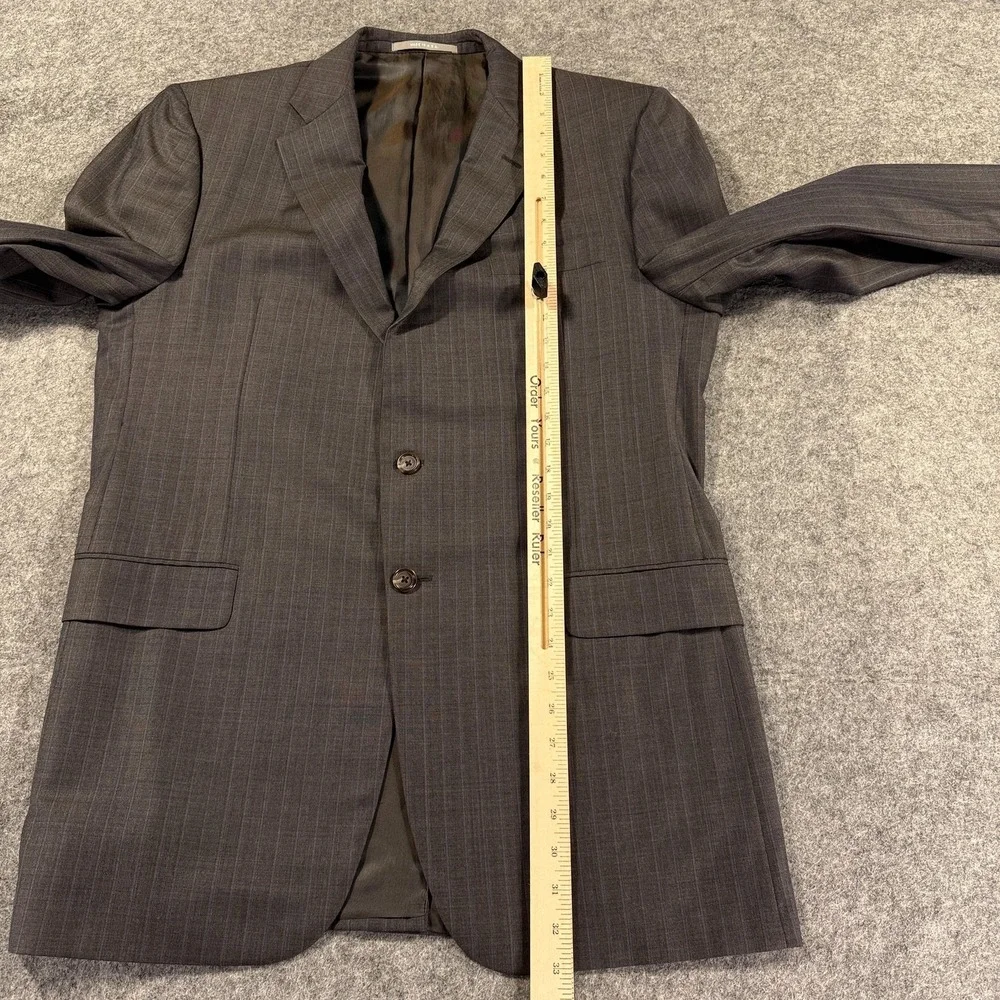 Hickey Freeman Blazer Mens 42 L Gray Pinstripe Tasmanian Super 150‎ Loro Piana